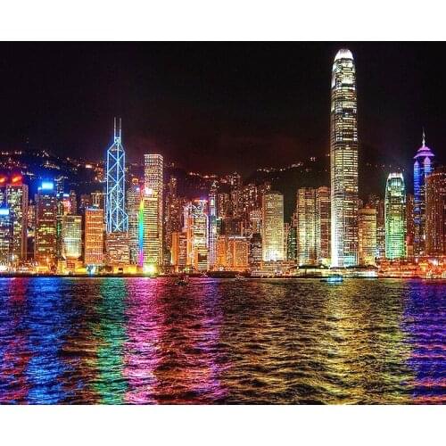 5D DIY diamond embroidery "night city"nature scenery full drill diamond painting Cross Stitch Rhinestone mosaic home decoration