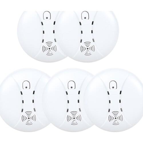 5pcs Wireless Fire Protection Smoke Detector Portable Alarm Sensor for 433MHz WIFI GSM Office Home Security Fire Alarm System