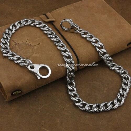 Shiny Rocker Fashion Waist Pendant Solid 316L Stainless Steel Cool Mens Biker Snake Tattoo Wallet Chain 5A019WC 14"~36"