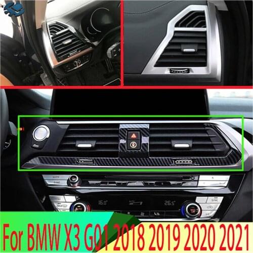 For BMW X3 G01 2018 2019 Car Accessories Air Vent Outlet Cover Dashboard Trim Bezel Frame Molding Garnish Accent Styling