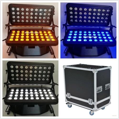 Flightcase) 4lots 72x10W dmx led wall washer outdoor led wall wash rgbw 4in1 high bright led projector washer light