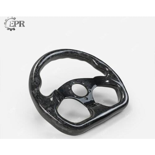 Glossy Forged Carbon Fiber Flat Type Steering wheel (320mm diamete, 6 bolts 70mm PCD)