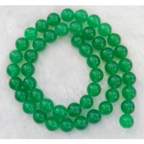 8mm Natural Green Jades Round Loose Beads 15" Strand
