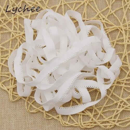 Lychee 5M White Color Lace Elastic Nylon Band Ribbon Knickers Brief Lingerie Ribbon Trim Sewing Craft Accessories