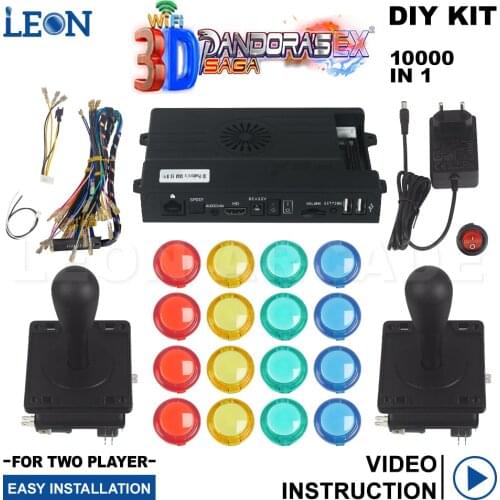 Transparent No Led Arcade Button Connectors American Arcade Joystick Pandora Box Saga 3d 128g Diy Arcade Game Kit 10000 In 1