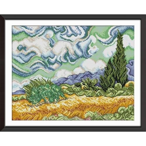 Cross stitch kits landscape pattern 14ct count printed canvas 11ct fabric DIY embroidery set handmade needlework wall decoration