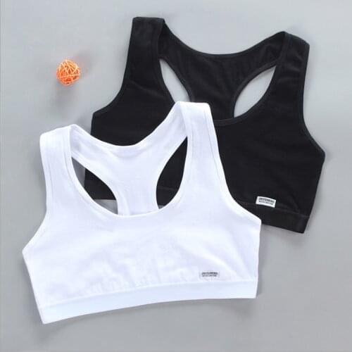 New cute classic black white T-shirt Cotton Topic Solid color Girls Underwear Teenage Training Bra vest great Elastic gift
