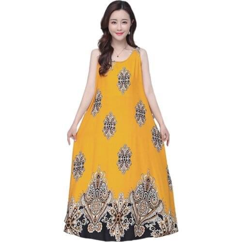 2021 New summer women dress casual loose Beach dresses long print vestidos de fiesta women clothes plus size dress boho dress