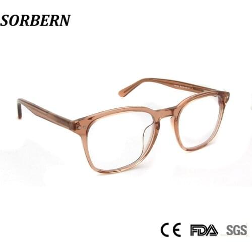 SORBERN Anti Blue Ray Eyeglasses Women Men Computer Glasses Acetate Spectacles Frames Optical Fashion Kroean Style Spring Hinge