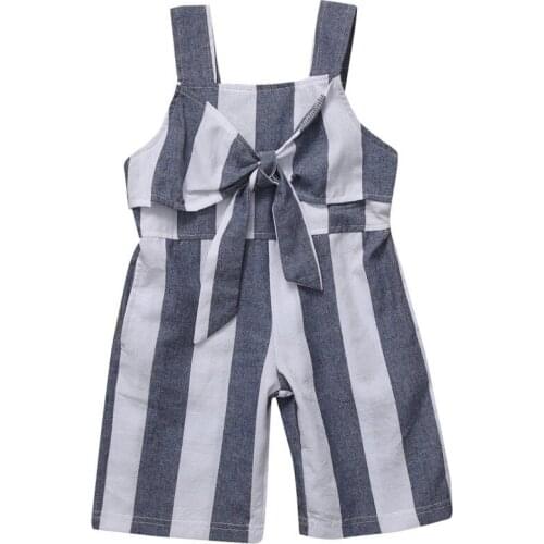 Toddler Kid Baby Girl Clothes Jumpsuit Summer Striped Romper Sunsuit Outfit Striped Children Clothing Girls Rompers