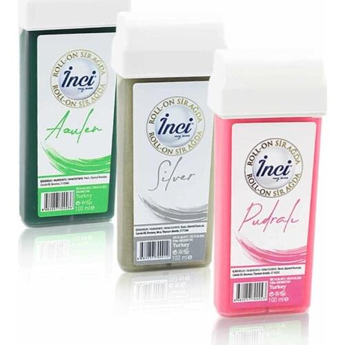 Pearl silver, pink, green cartridge roll on depilatory 3 PCs, filling, waxing depilation, sugar Free wax, hair removal, hair removal