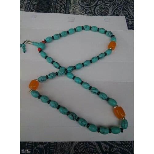 Rare old turquoise necklace, free shipping