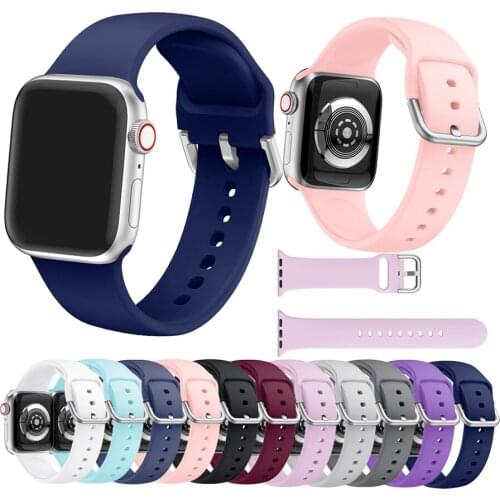 Sport Silicone Strap Belt Bracelet for Apple Watch 5 4 3 2 Accessories 38mm 42mm Iwatch 4 Band 44mm 40mm Watchbands