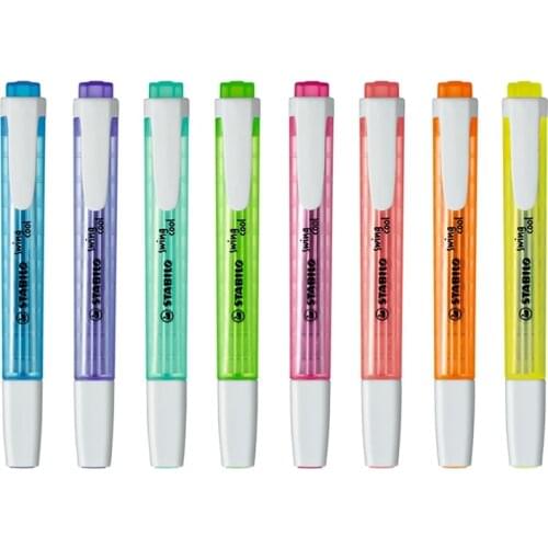 STABILO Swing Cool Bright Color Highlighter Pen, Pocket Sized Marker Liner Spot Highlighting Drawing Office Fax School Copy F586