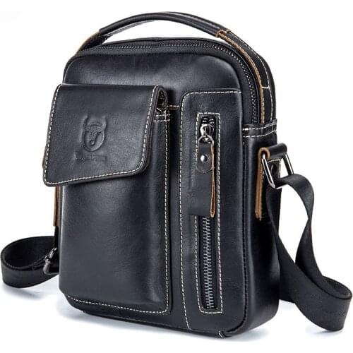 First layer cowhide single shoulder messenger bag mens sports soft leather leather vertical bagsipad mens shoulder bag