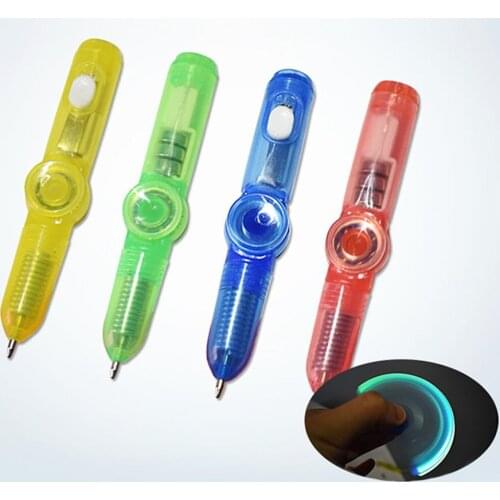 LED Spinning Pen Ball Pen Fidget Spinner Hand Top Glow In Dark Light EDC Stress Relief Toys Kids Toy Gift Office School Supplie