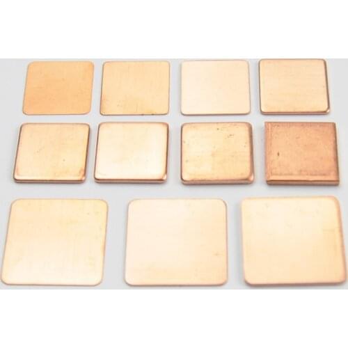 10pcs 20x20 15x15 0.1/0.3/0.4/0.5/0.8/1.0/1.2mm DIY Copper Heatsink thermal Pad Laptop CPU VGA Chip RAM Cooler