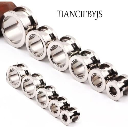 Wholesales 50pcs/lot Mix 2-10MM Stainless Steel Body Jewelry Ear Plug Flesh Tunnel Ear Piercing Gauges