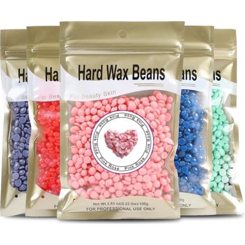 Dehairing Wax Bean 100g Solid Hard Wax Whole Body Hair Removal Wax Therapy Granule Bag Packed In 10 Colors Wax Beans