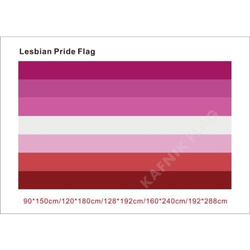 KAFNIK,90*150cm/128*192cm/192*288cm (2*3ft/3*5ft) Lesbian Pride Flag LGBT for Event/party/home Decorative Flags