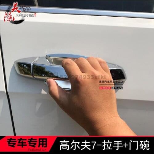 High-quality ABS Chrome Car Outer Door Handle Cover Door Bowl Protection Covers For Volkswagen Golf 7 2014-2019 Car Styling
