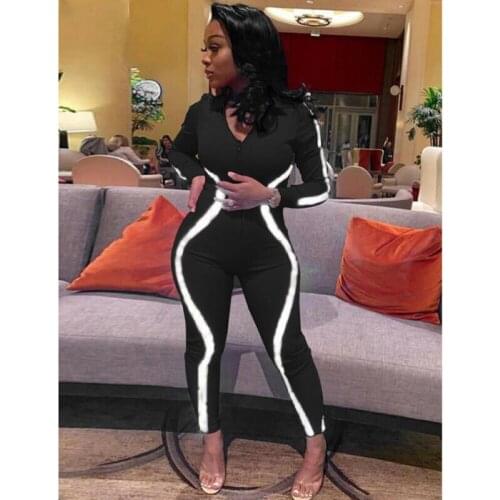 Women Bodycon Zipper Playsuit Sports Running Jumpsuit Romper Clubwear Long Pants Party Trousers Gym Sportswear Women