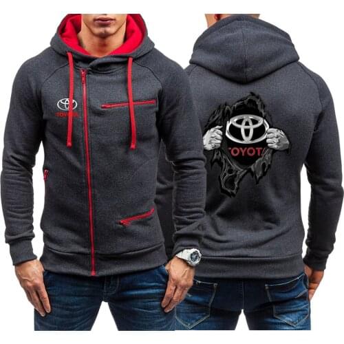 Winter Mens Fleece Hoodies 2021 New Toyota Print Hooded Sweatshirts Casual Hoody Fashion Male Streetwear Tracksuits