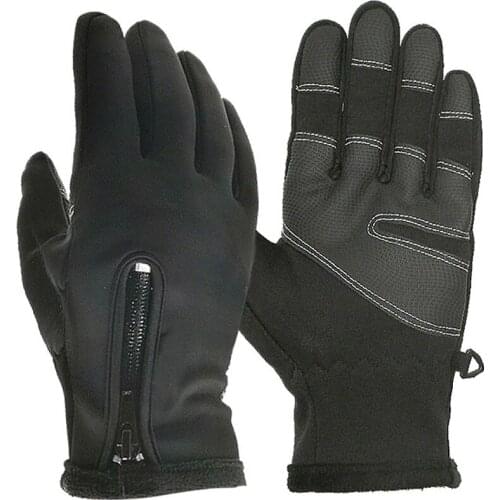 1 Pair Winter Full Finger Touch Screen Cycling Gloves Outdoor Sports Motorcycle Bike Gloves Waterproof Windproof Bicycle Gloves