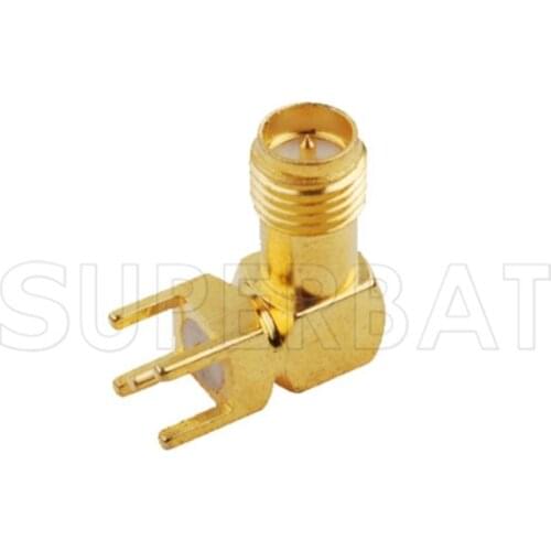 Superbat 10X RP-SMA Right Angle thru hole Jack (male pin) Connector Solder Post PCB Mount