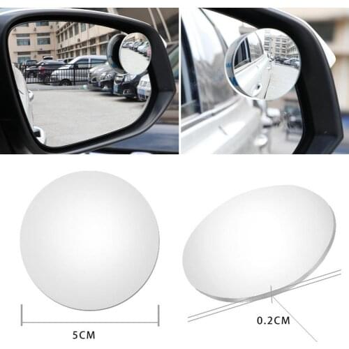 2pcs Convex HD 360 Degree Small Round Blind Spot Mirror Car Wide Angle Rimless Rearview Parking Reverse Auto Mirrors Accessories