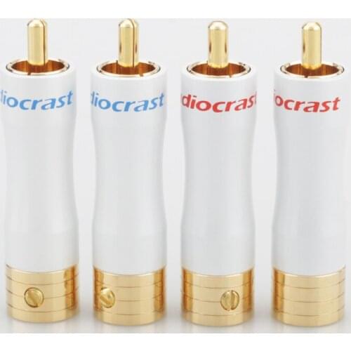 4xRCA Male Plug Audio Video in-Line Jack Adapter Gold Plated,RCA Plug Solderless RCA Male Plug