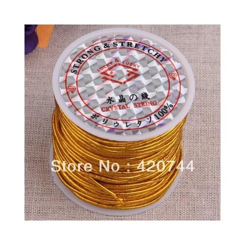 5Roll Gold Elastic Beading Thread Cord String 1.5mm