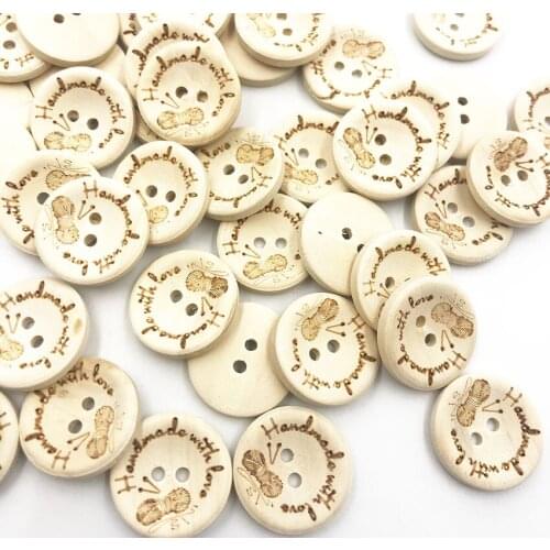 50 pcs 20mm Butterfly Handmade love Buttons Scrapbooking Sewing Button WB754