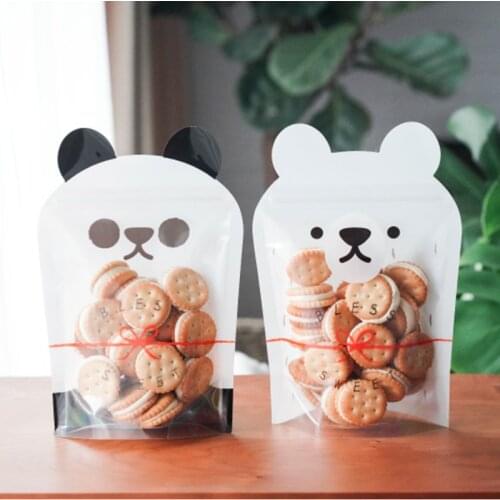 50pcs Reusable Cartoon Animals Bags Nuts Candy Cookies Bag Seal Fresh Food Storage Bag Snacks Zipper Sealed Kitchen Organizer