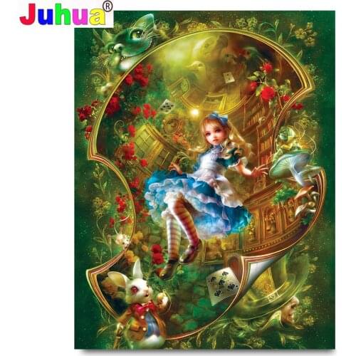 3d New Diamond painting Cartoon Wonderland Girl 5D DIY Full Square Drill embroidery Cross stitch Mosaic Sale Handicraft Decor