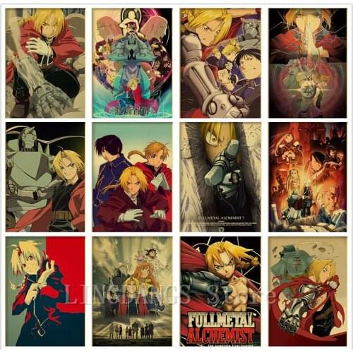 5D DIY Full Drill Diamond Painting Anime Fullmetal Alchemist Vintage Posters Diamond Mosaic Embroidery Cross Stitch Home Decor