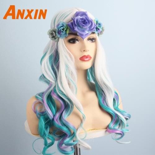 Цветные парики Anxin China At AliExpress