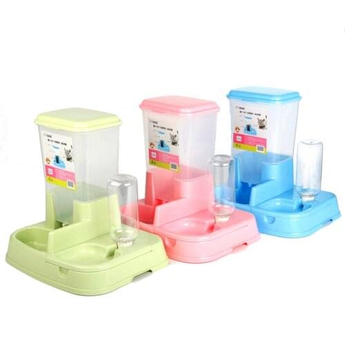 2 in 1 Pet Cat Automatic Feeders Water Drinking Dog Feeding Pets Drinking Bowl Vertical Combination Pet Feeder For Dogs
