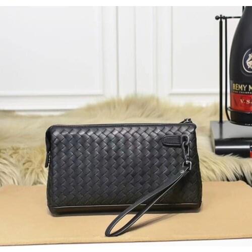 Brand Luxury Mens Clutch Bag 100% Cowhide Woven Business Fashion Mens Wallet And Handbags Wristband Mobile Phone Bag 2021 New