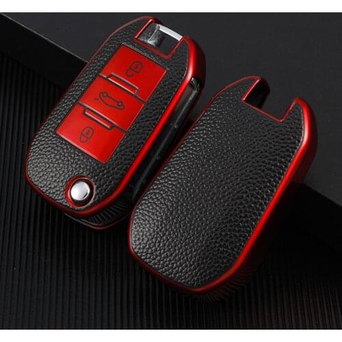 Car Key Case Cover fob For Peugeot 208 308 408 508 307 2008 3008 4008 Citroen 3 Button Protect Shell Remote Auto Accessories