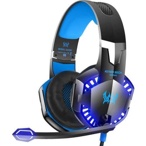 G2000 Stereo Gaming Headset for PC & Mobile，Wired Gaming Chat Headphones with 3D Surround Sound, Noise-Cancellation Microphone
