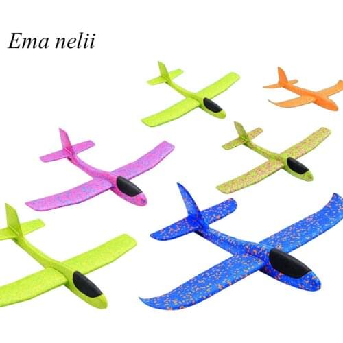 1pc 48cm Hand Launch Throwing Glider Aircraft Inertial Flying Foam Airplane Toys for Children Plane Models Fun Outdoor Game Toy