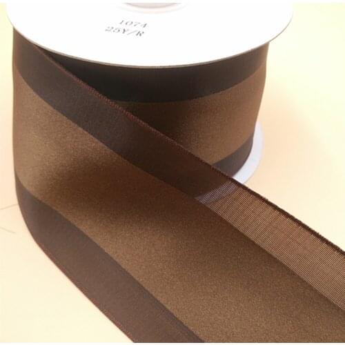 2-1/2 inch 25Yards Wired Edges Coffee Ribbon for Gift Box Wrapping Festival Decoration 25 Yards Spool 2-1/2" N1074