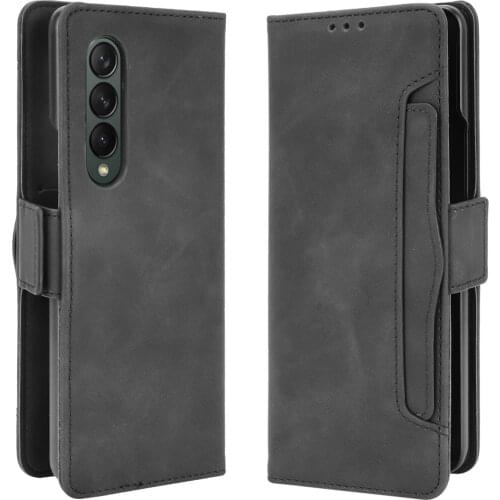 For Samsung Galaxy Z Fold 3 Case Premium Leather Wallet Leather Flip Multi-card slot Cover For Samsung Galaxy Z Fold3 Case
