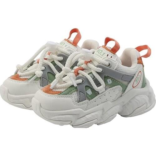 Kids Sneakers Fashion 2021 Breathable Patchwork Lace-Up Kid Shoes Children Girls Casual Spring Autumn Sport Shoes Boys Wearable