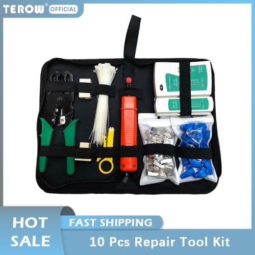 10 PCs Network Repair Tool Kit/Sets RJ45/RJ11 Cable Wire Stripper Thread Cutter Multi-fuction Crimping Pliers Tool Drop Shipping