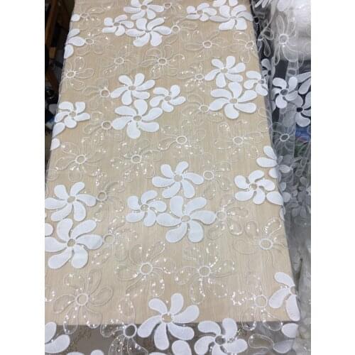 Latest Net French Lace Material High Quality French Net African Lace Fabric With Sequins Nigerian Wedding African Lace M1559