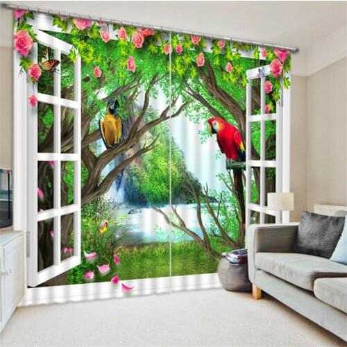 Window Curtains Pink flower Luxury Blackout 3D Curtains For Living Room kids Bedroom Drapes cortinas Rideaux Customized size