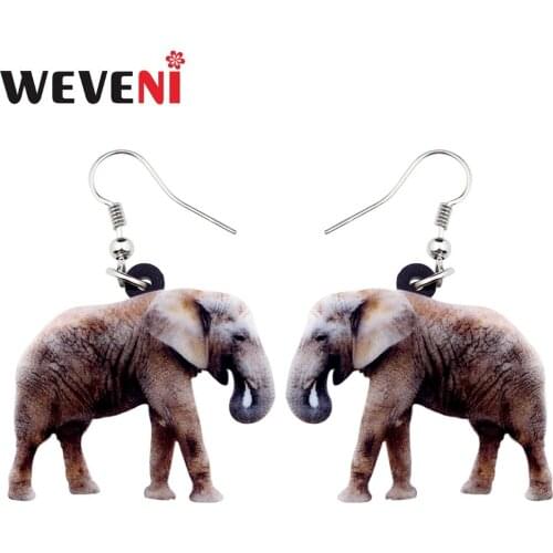 WEVENI Original Acrylic Elephant Earrings Dangle Drop Wild Jungle Animal Jewelry For Women Girls Accessory Charms Wholesale New