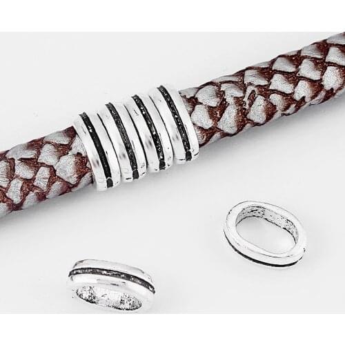 20pcs Oval Slider Spacer Beads Findings For all 10x6mm Licorice Leather Cord